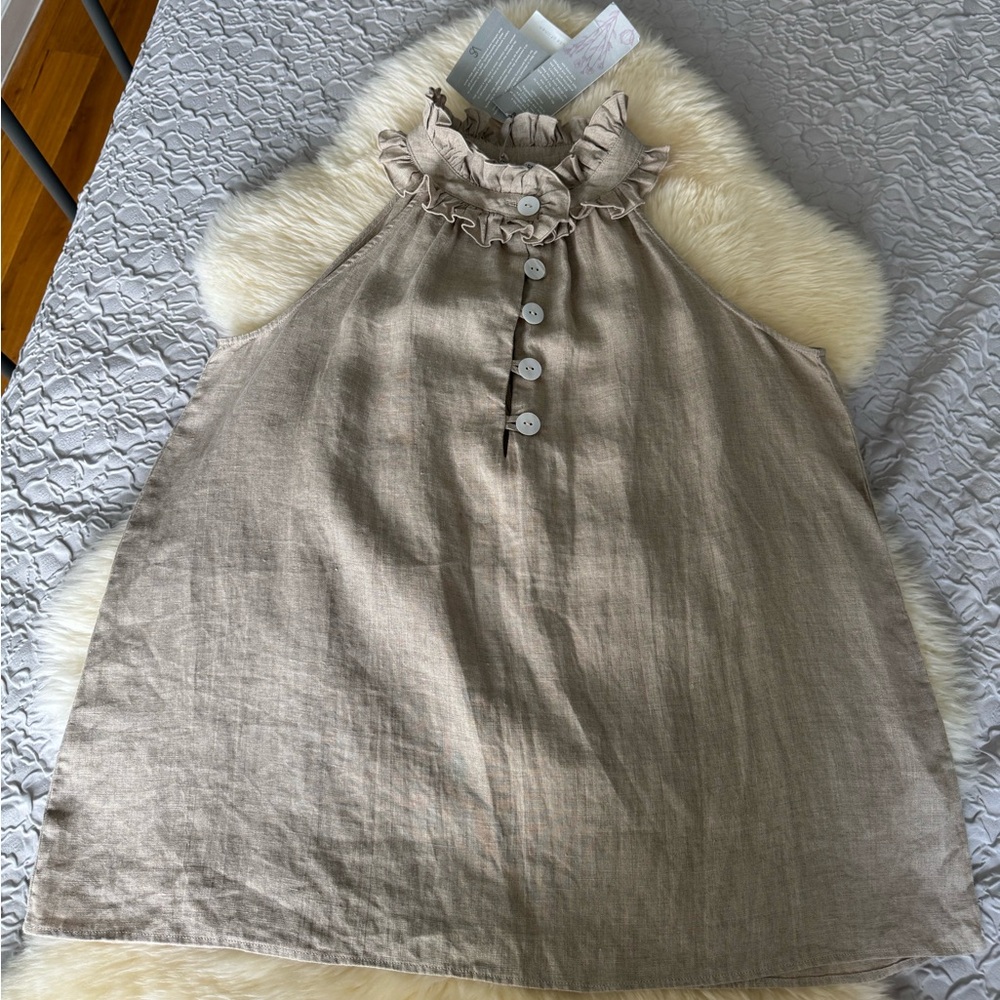 NWT Velia Sierra Linen Sleeves Top Size XS - Picture 6 of 14